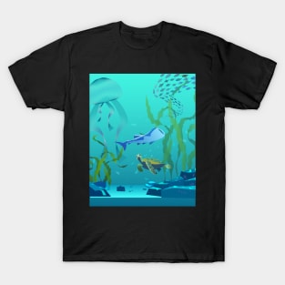 Aquarium Illustration T-Shirt